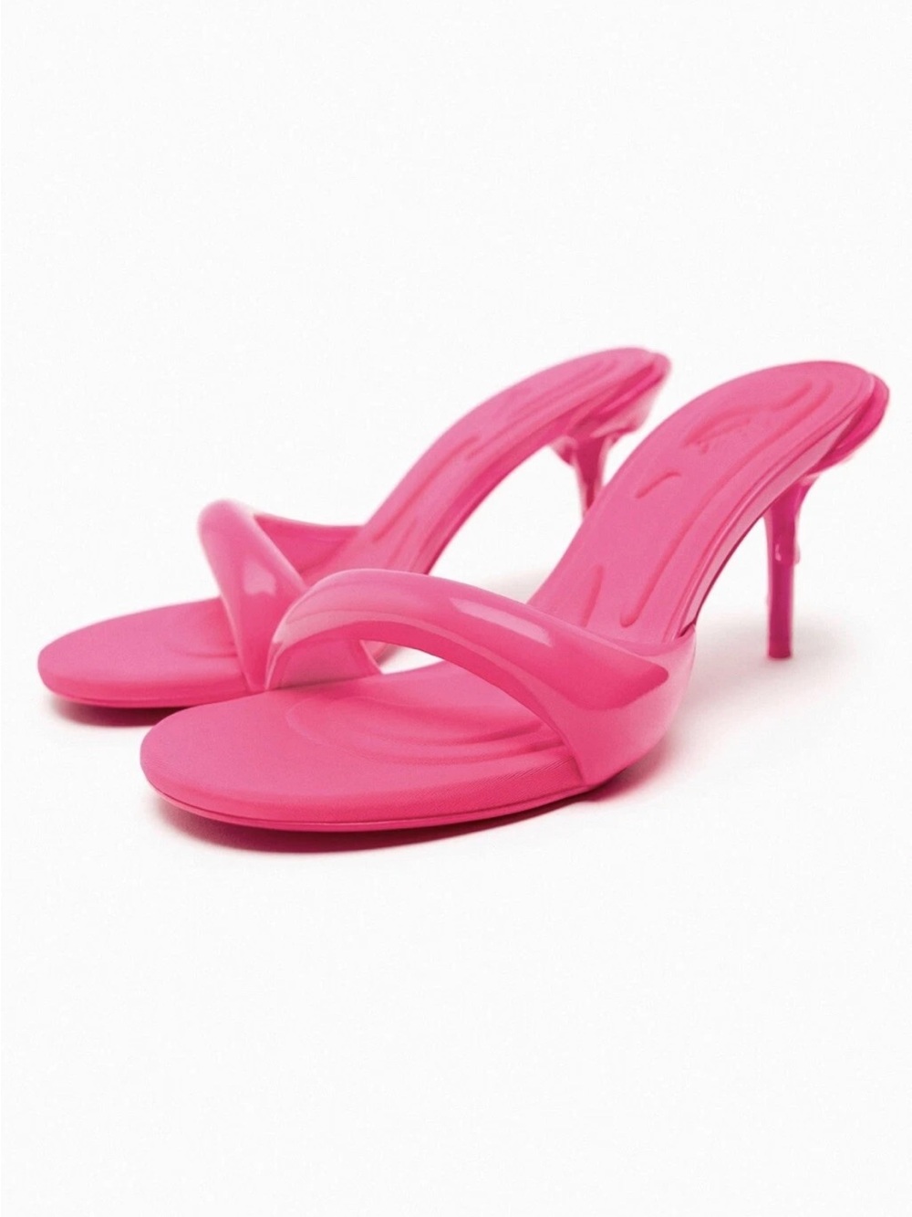 Zara x Barbie Hot Pink Heels Drip Jelly Sandals Girly Cute Sexy Preppy Size US 8